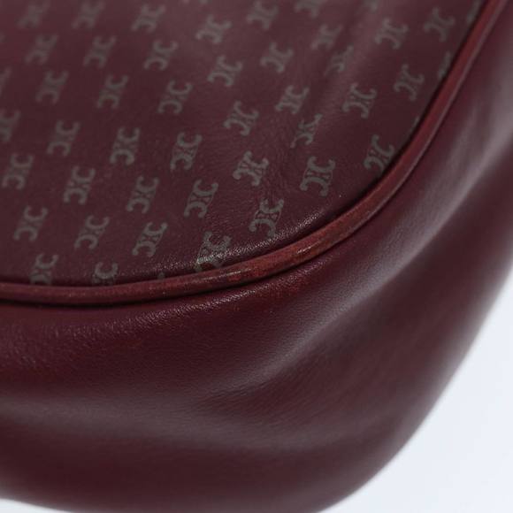 CELINE Macadam Canvas Shoulder Bag Red Gold Auth bs17472 - Picture 15 of 16